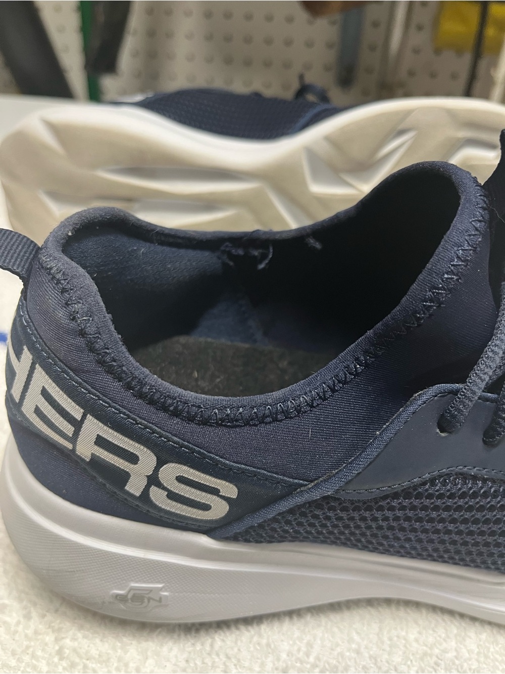 Skechers go run Navy and White Slip-On Mesh Casual Trainer
